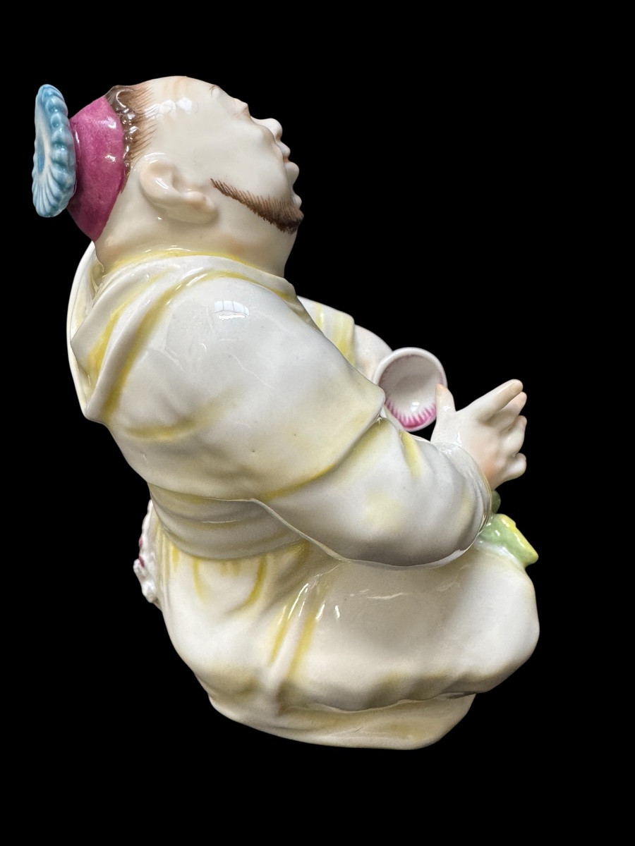 Volkstedt - Porcelain Figure Of A Smiling Monk By Emil Paul Börner-photo-1