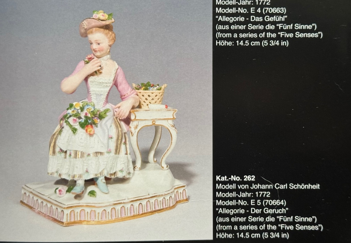 Meissen - Figurine en porcelaine, allégorie des 5 sens, L'Odeur-photo-5