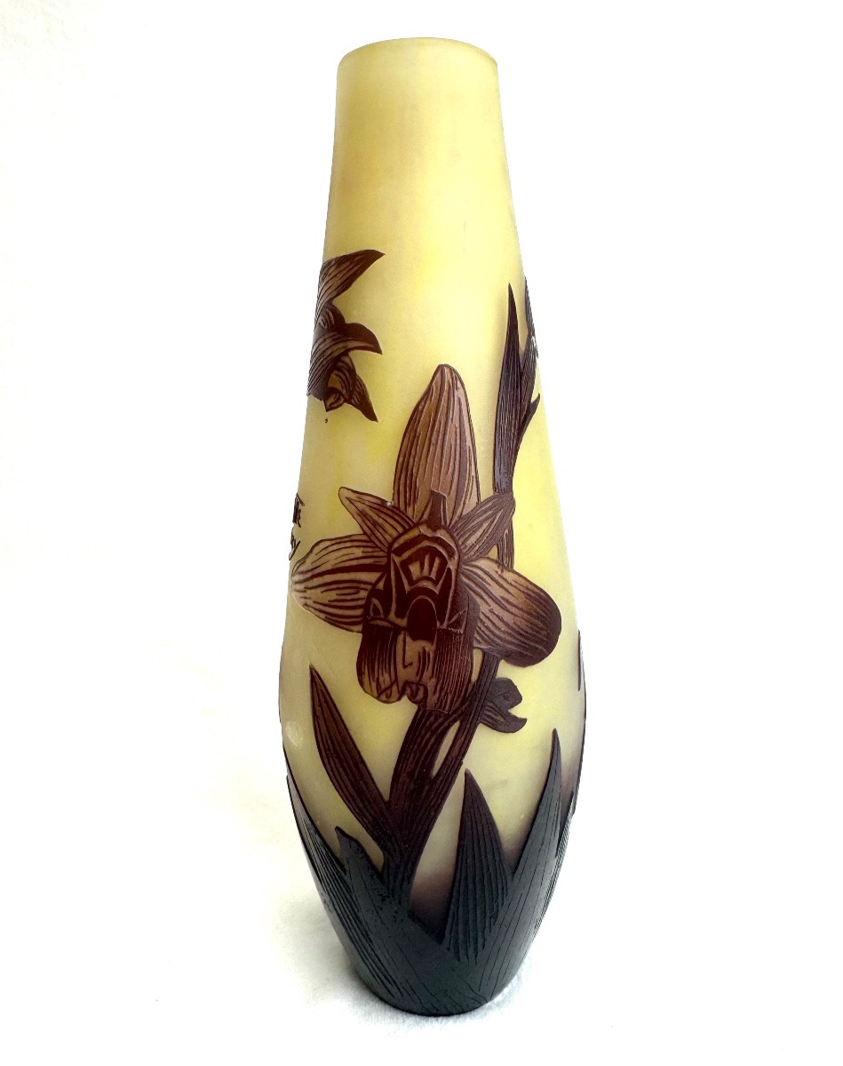 Delatte - vase à décor des orchidées -photo-3