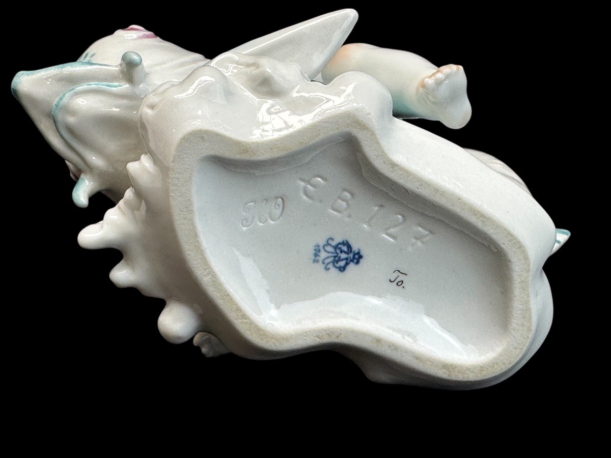 Volkstedt - Porcelain Figure Eros On A Dolphin I-photo-4