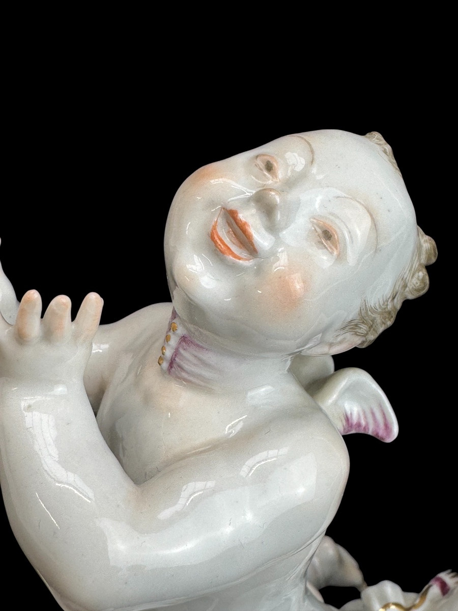 Volkstedt - Porcelain Figure Eros On A Dolphin Ii-photo-3