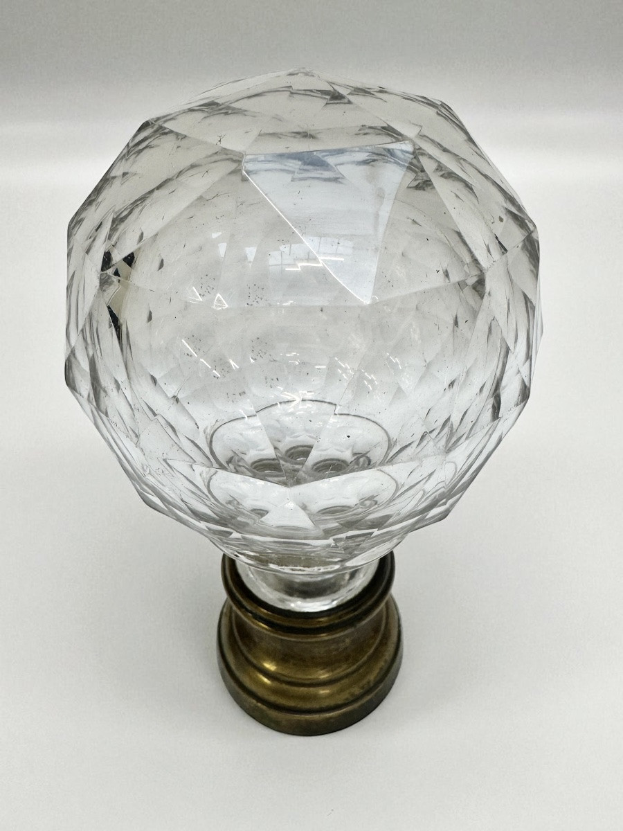 Boule d'escalier en cristal taillé en facettes -photo-3