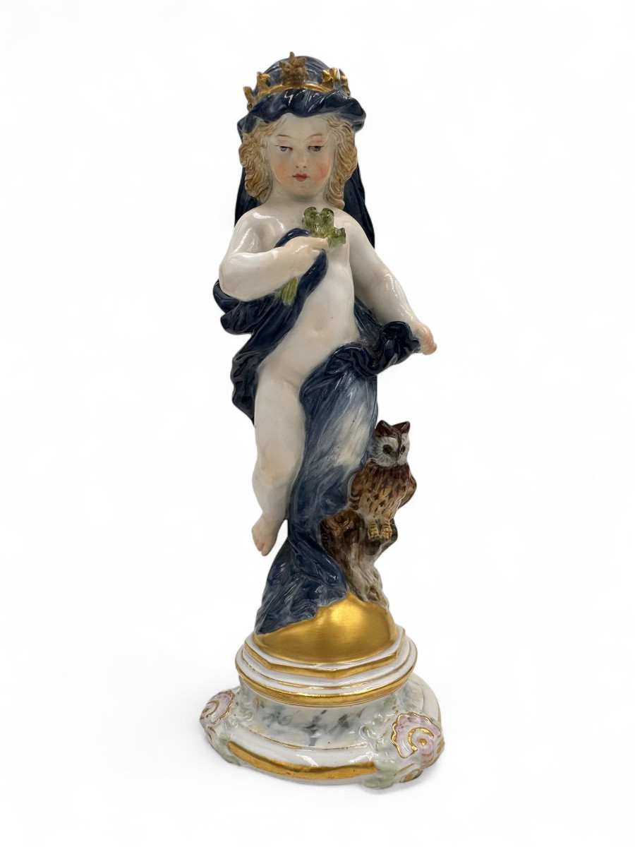 Pair Of Meissen Porcelain Figurines, "day And Night"-photo-2