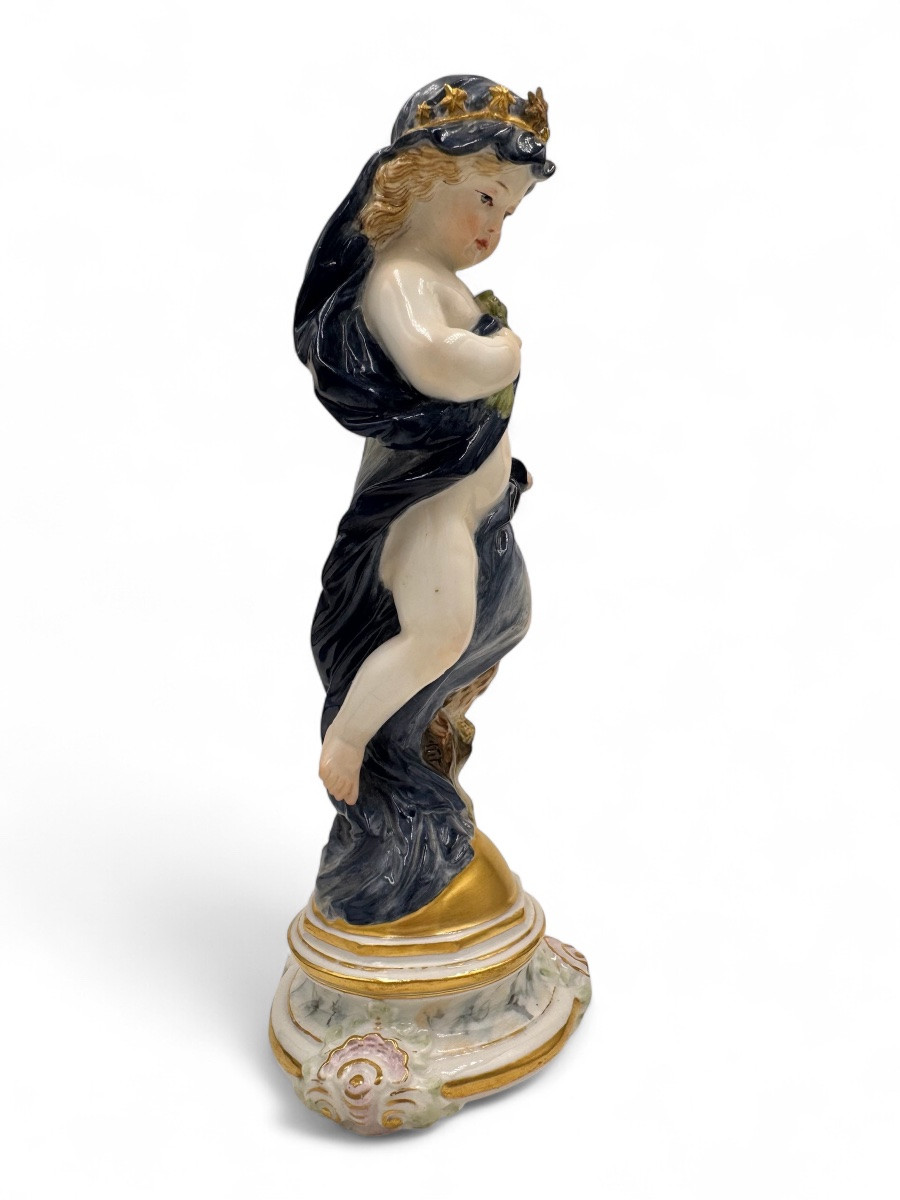 Pair Of Meissen Porcelain Figurines, "day And Night"-photo-3