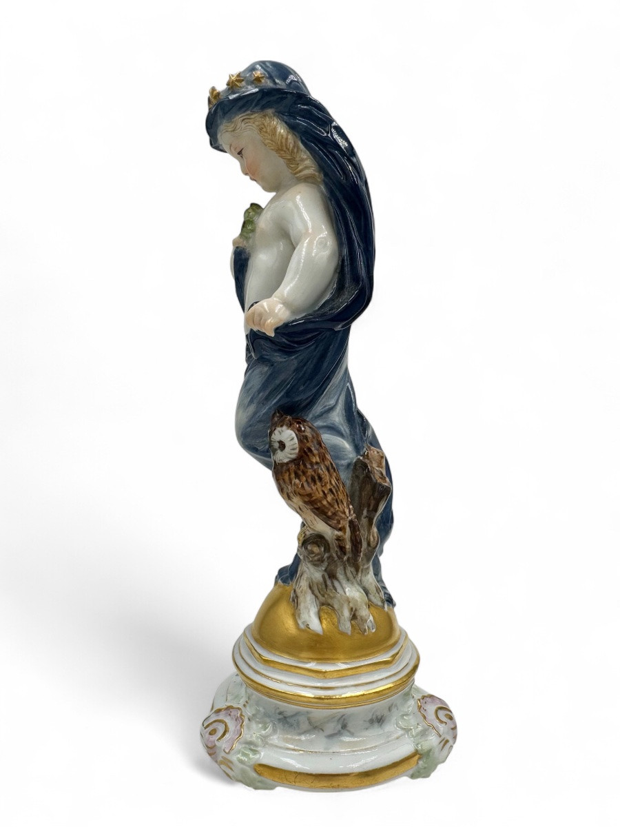 Pair Of Meissen Porcelain Figurines, "day And Night"-photo-1