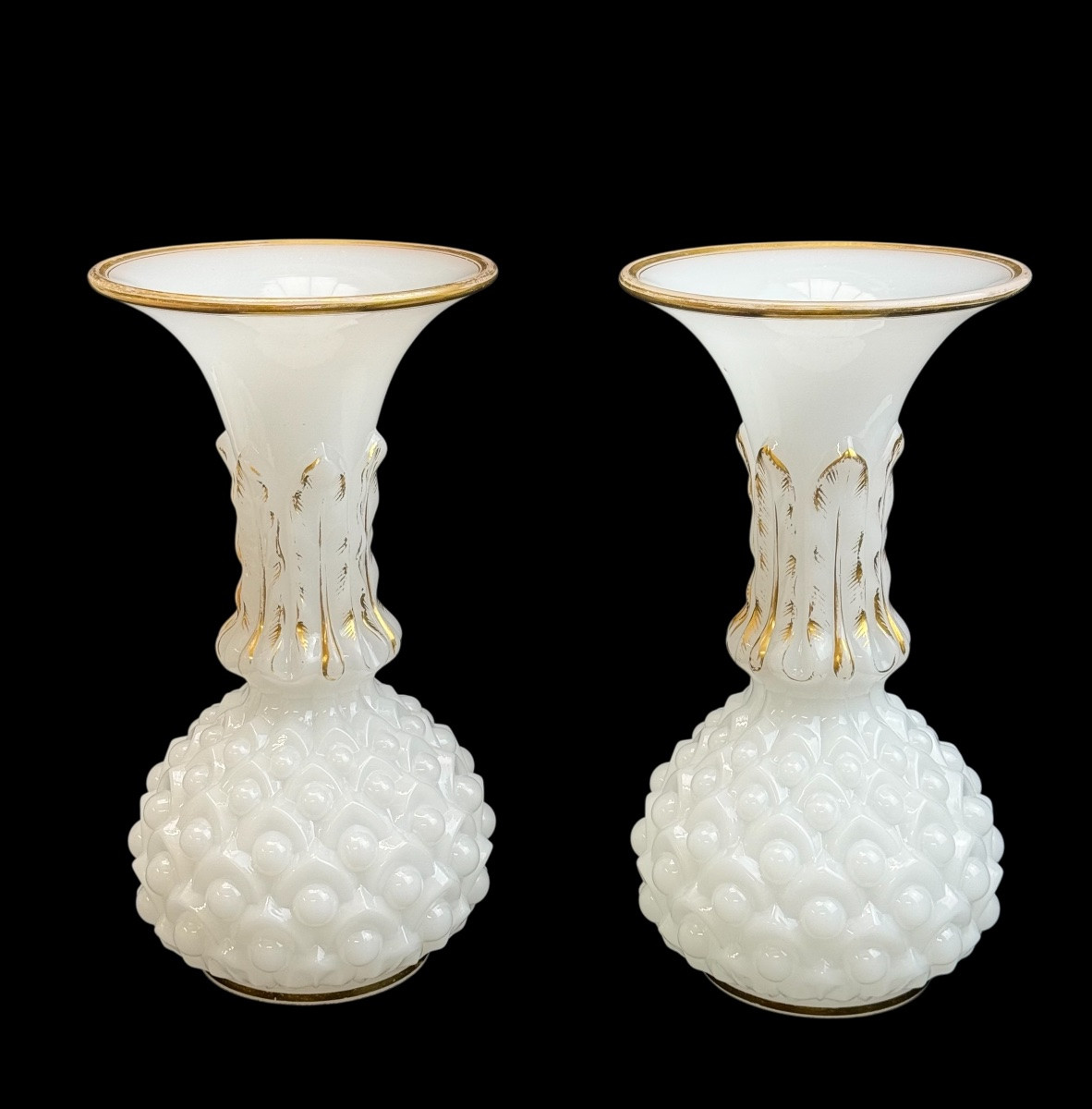 Pair Of Baccarat Opaline Vases, Pineapple  Model-photo-1