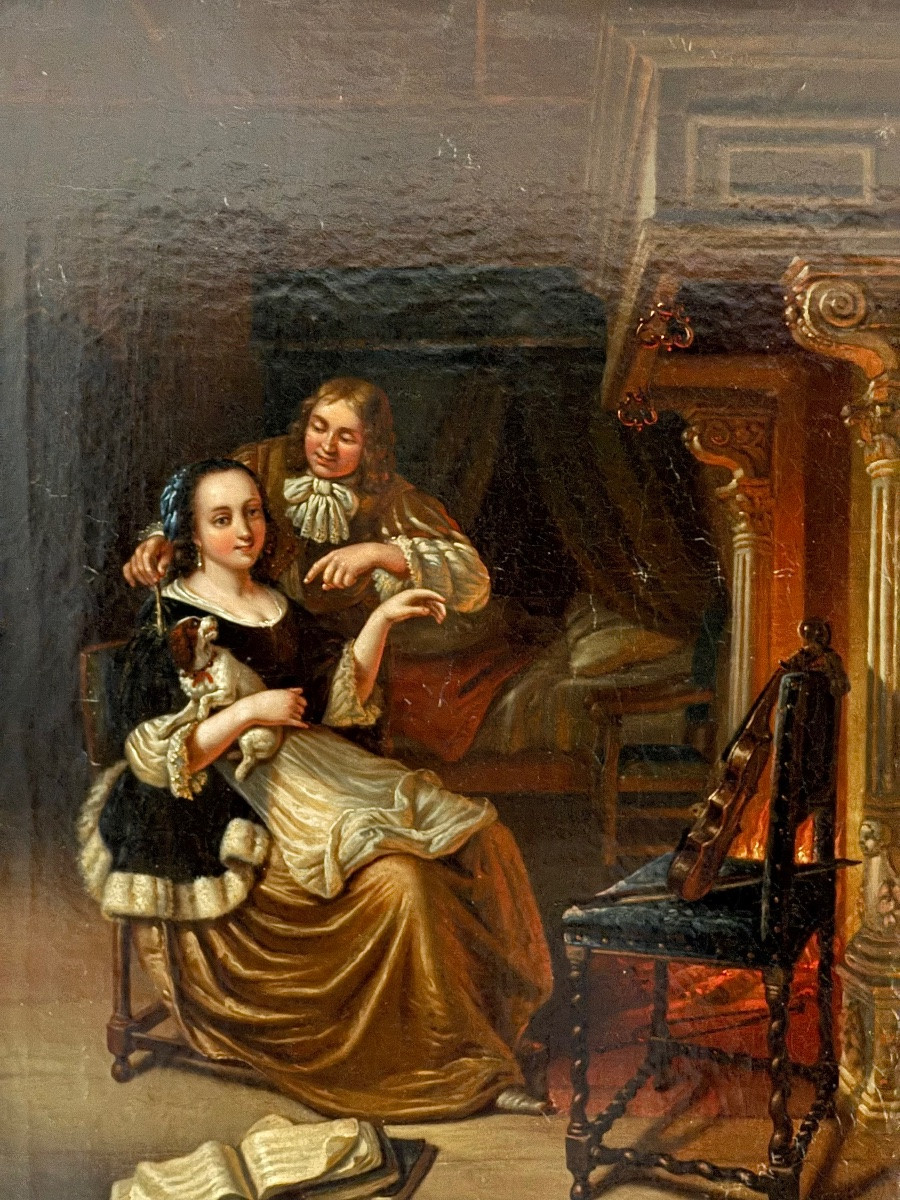 École française du XIXème, La leçon de musique  -photo-3