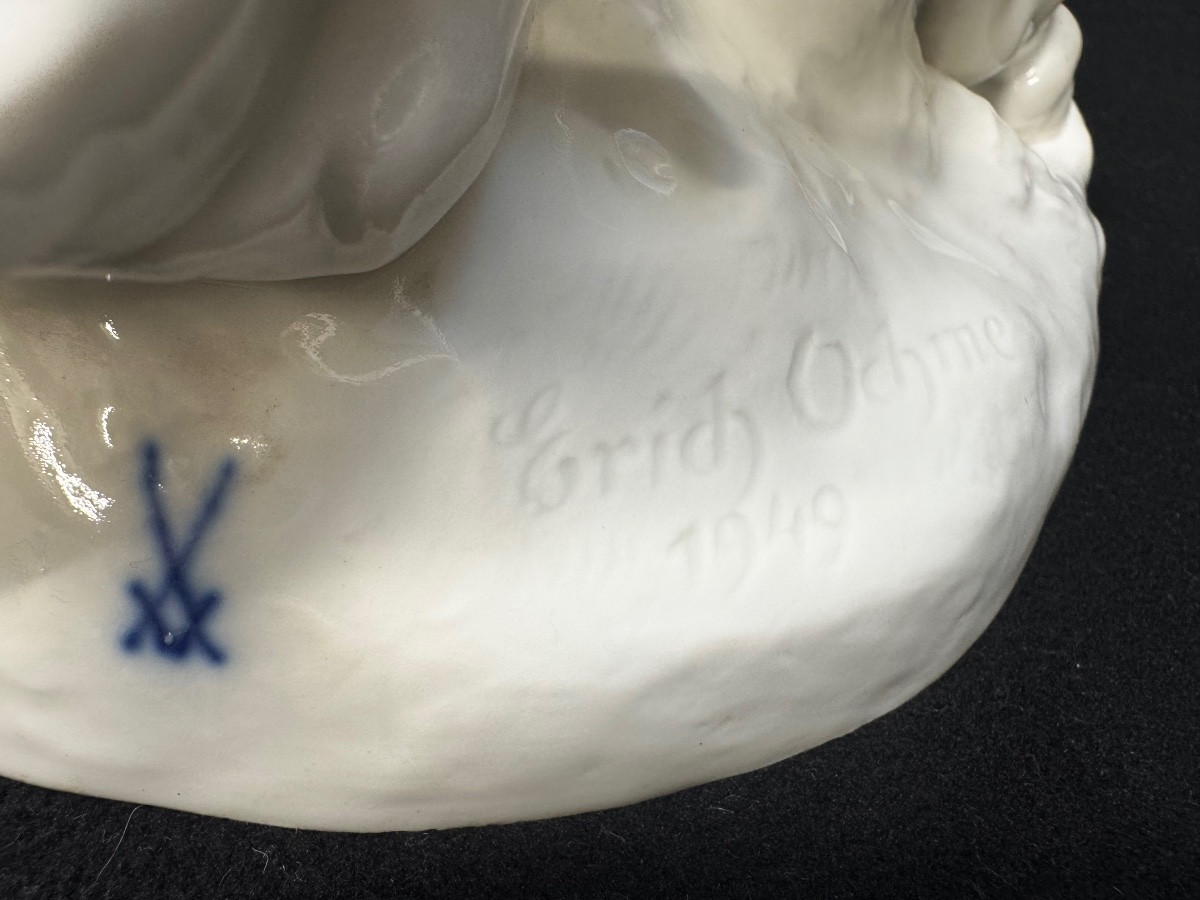 Meissen grande figure en porcelaine "Étalon Maestoso"-photo-3