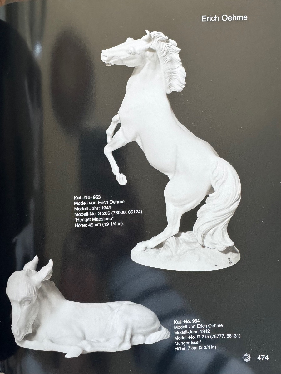 Meissen grande figure en porcelaine "Étalon Maestoso"-photo-6