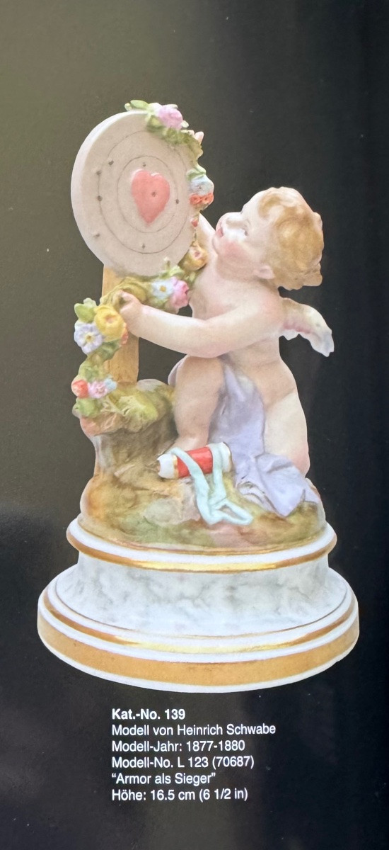 Meissen Porcelain Figure Of Cupid "armor As Winner"-photo-5