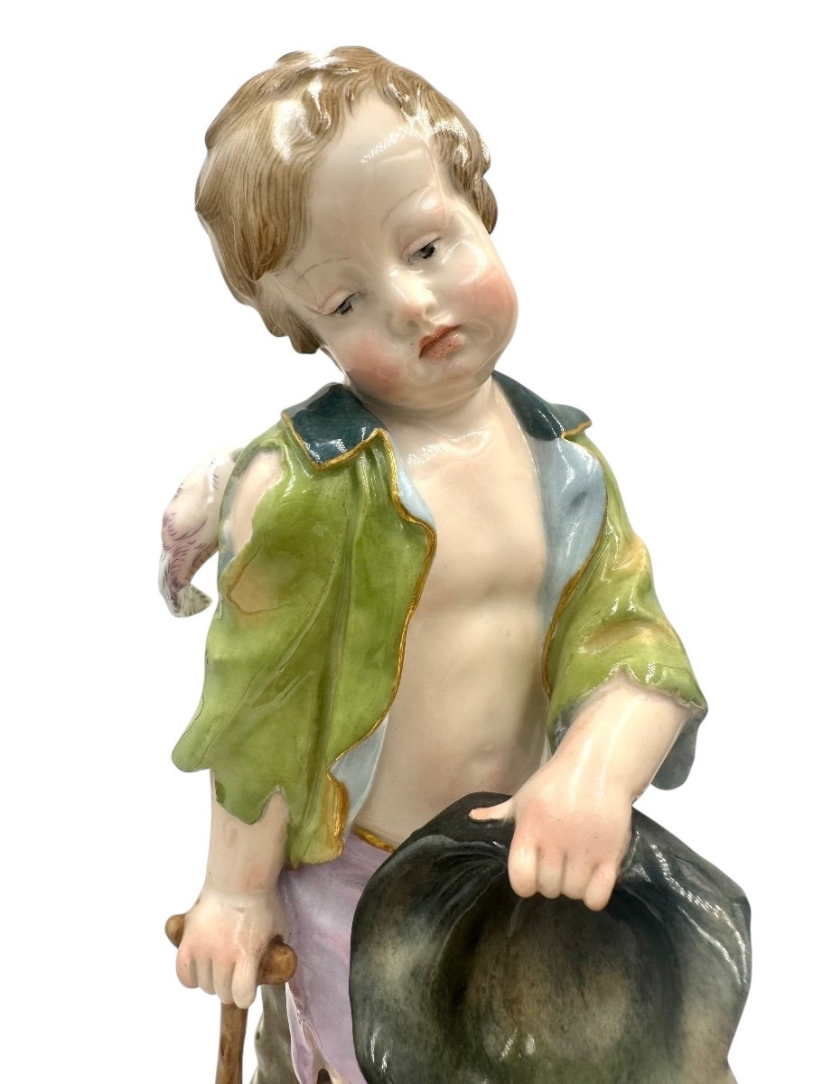 Meissen Porcelain Figure Of Cupid As A Beggar -photo-1