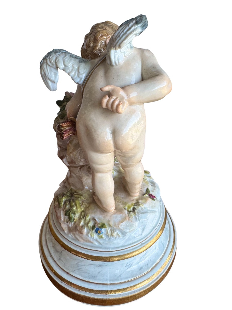 Meissen Porcelain Figure Of Cupid "armor, A Beating Heart"-photo-3