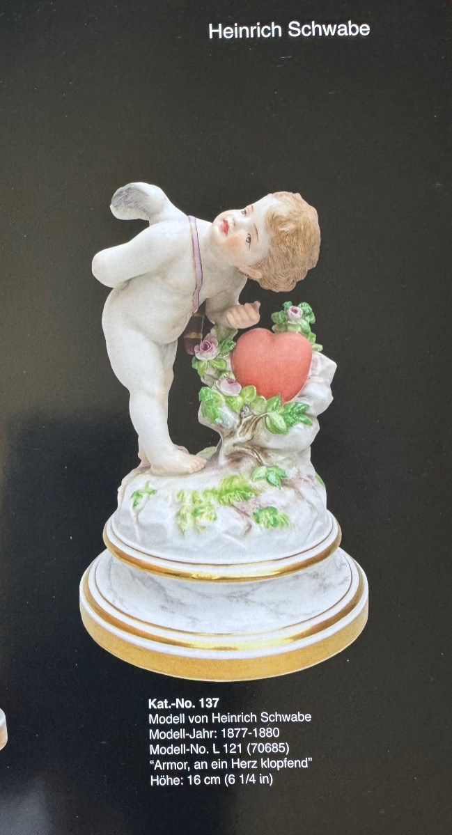 Meissen Porcelain Figure Of Cupid "armor, A Beating Heart"-photo-5