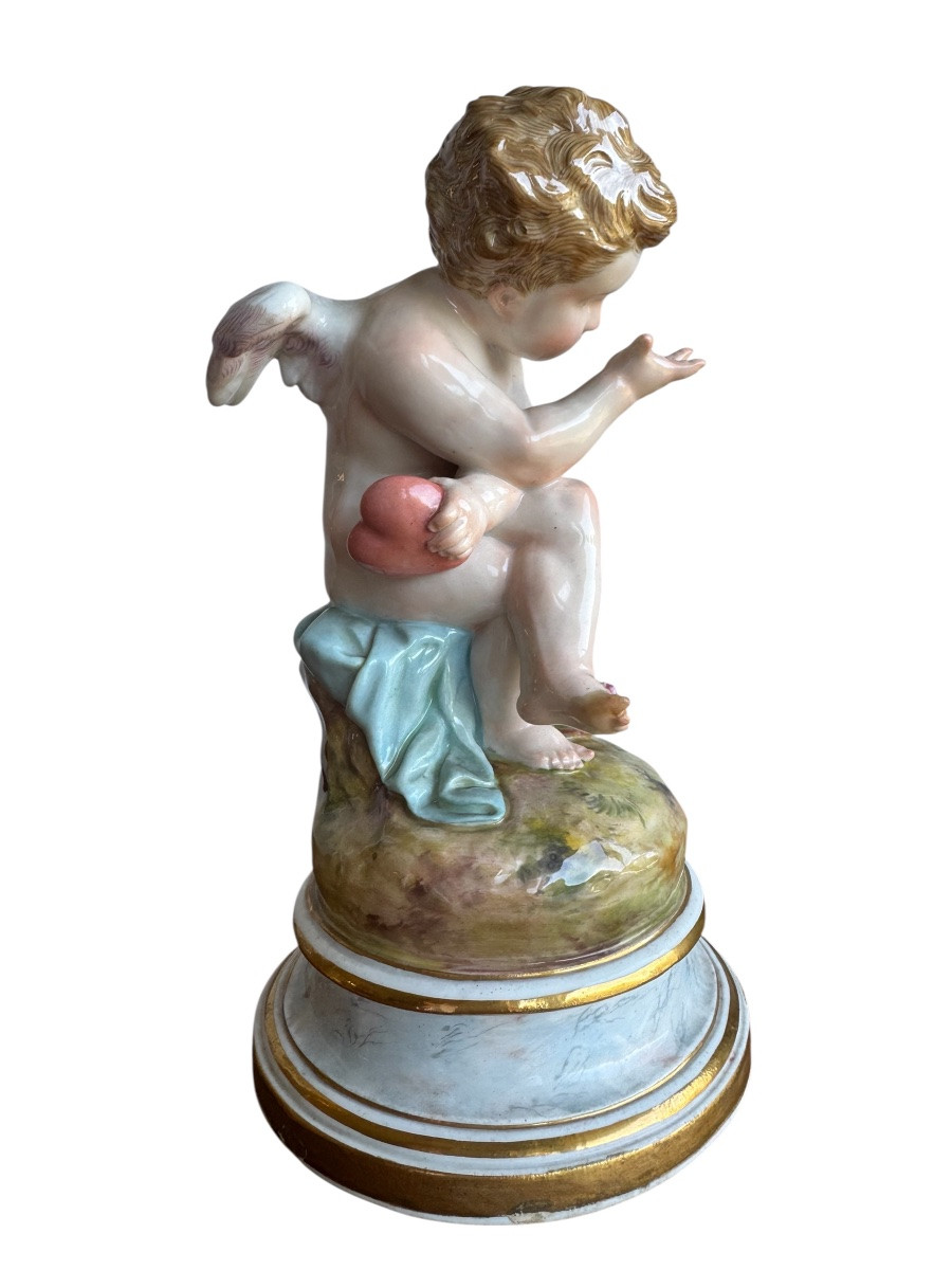 Meissen, Porcelain Figure "cupid As A Philosopher, Calculator"-photo-3
