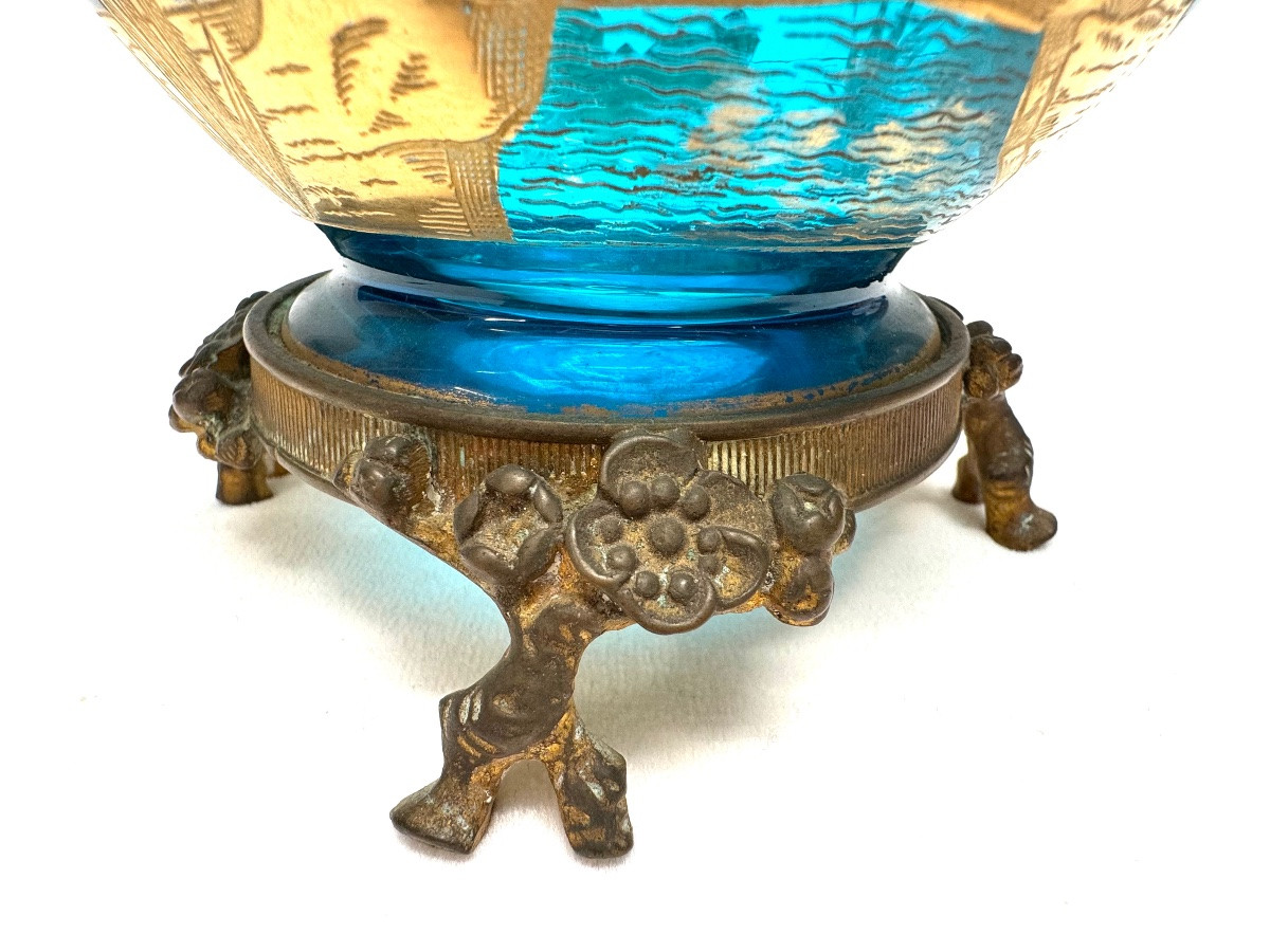 Baccarat - Vase With Japanese-style Decoration Of Waders.-photo-3