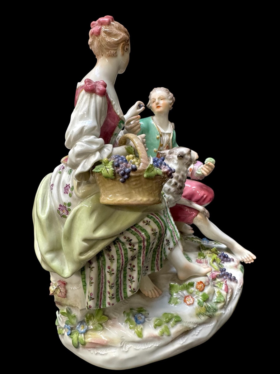 Meissen - Groupe de bergers en porcelaine-photo-1