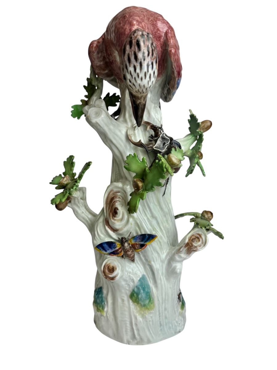 Meissen - Porcelain Group Jay With Stag Beetle-photo-4