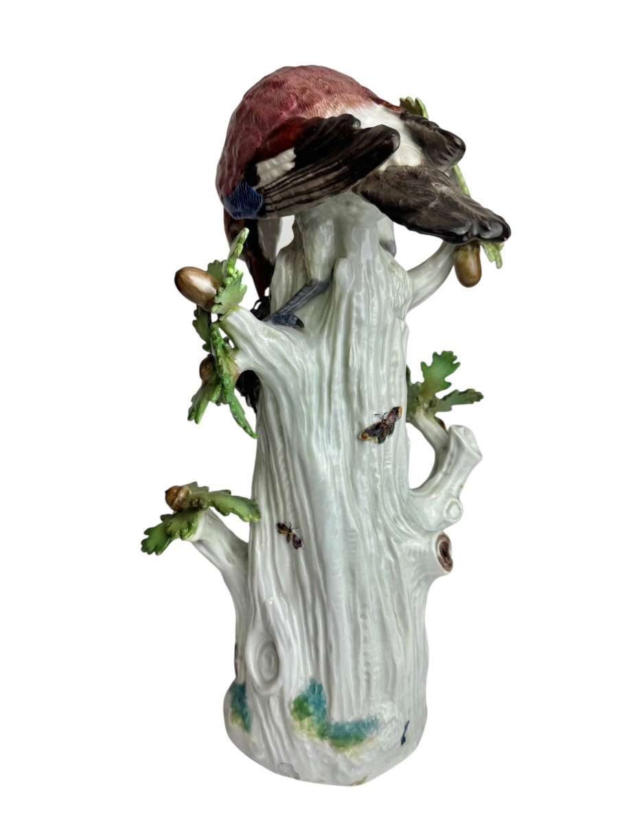 Meissen - Porcelain Group Jay With Stag Beetle-photo-2