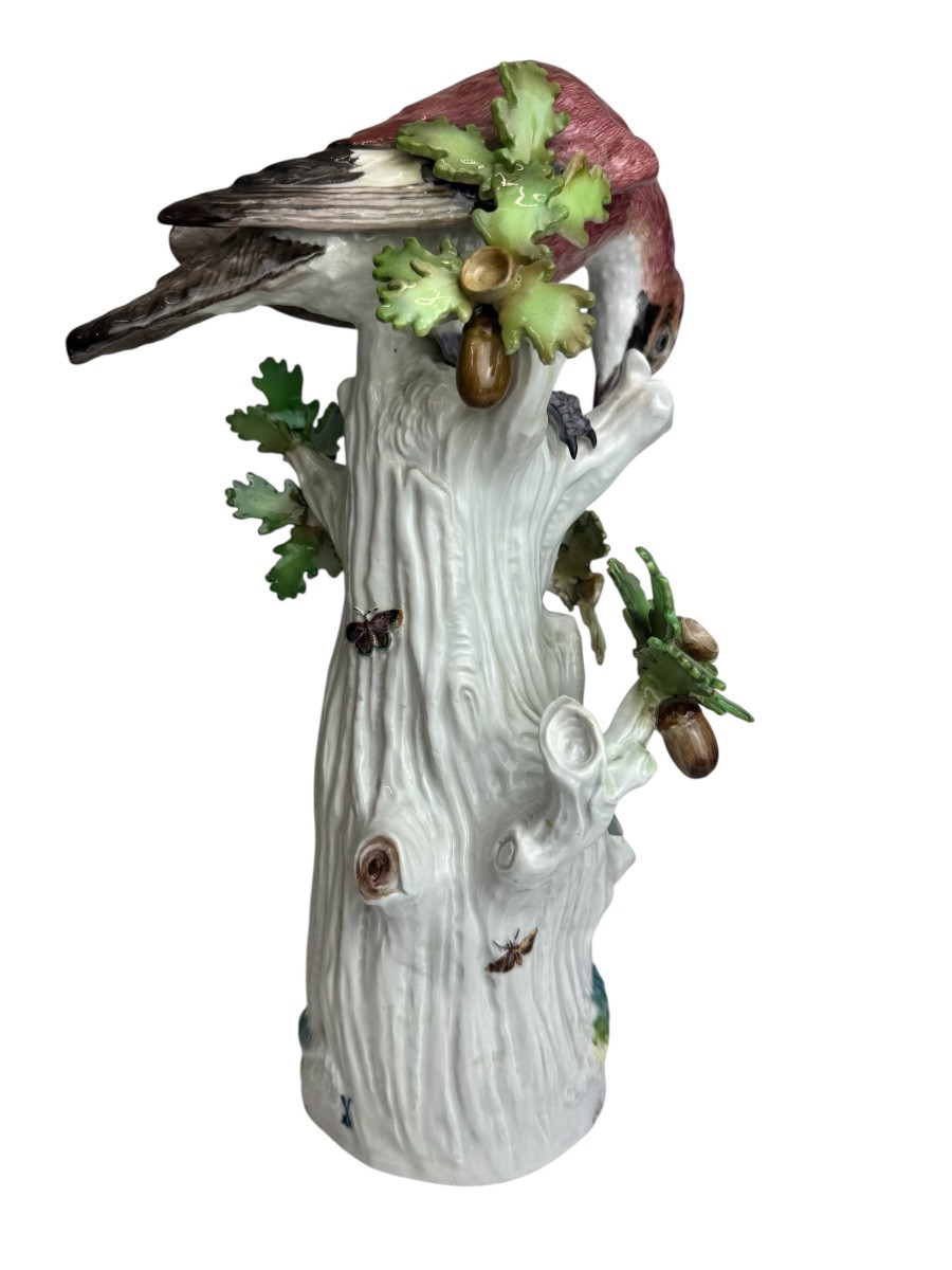 Meissen - Porcelain Group Jay With Stag Beetle-photo-3
