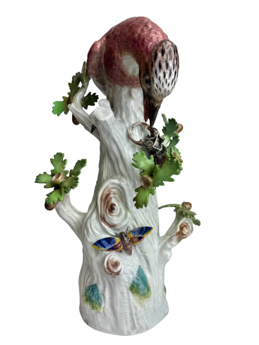 Meissen - Porcelain Group Jay With Stag Beetle-photo-5