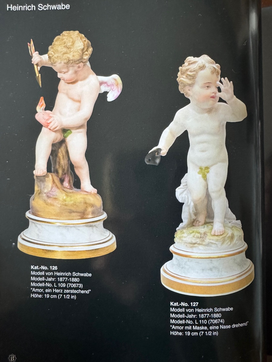 Meissen, Figure en porcelaine « Cupidon avec un masque, tordant un nez»-photo-8