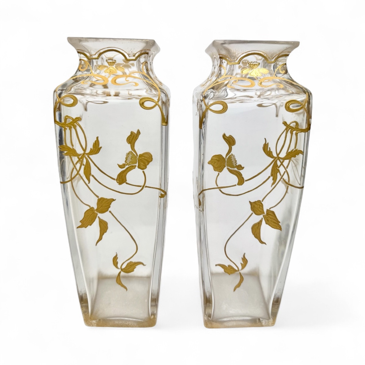 Baccarat - Pair Of Art Nouveau Vases-photo-2