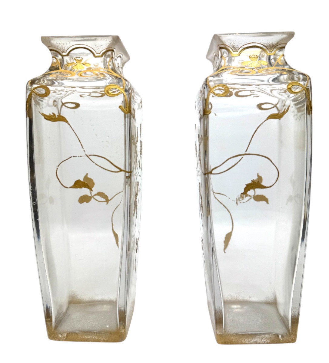Baccarat - Pair Of Art Nouveau Vases-photo-1