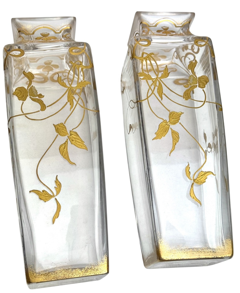 Baccarat - Pair Of Art Nouveau Vases-photo-7