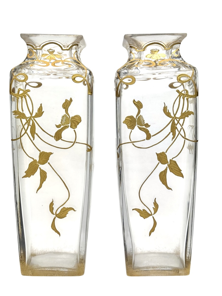 Baccarat - Pair Of Art Nouveau Vases