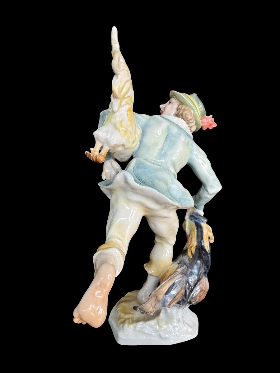 Hutschenreuther - Porcelain Figurine "the Chicken Thief" By Karl Tutter   -photo-1