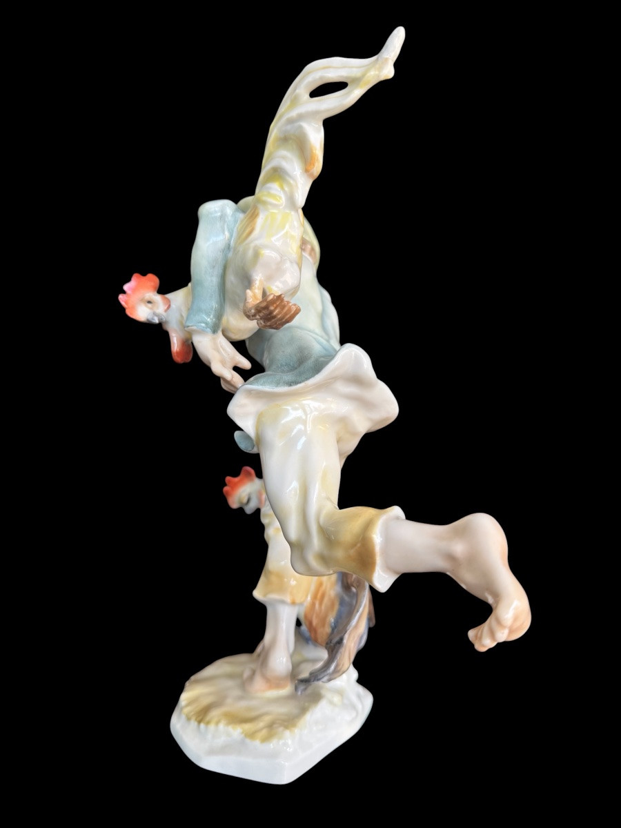 Hutschenreuther - Porcelain Figurine "the Chicken Thief" By Karl Tutter   -photo-2