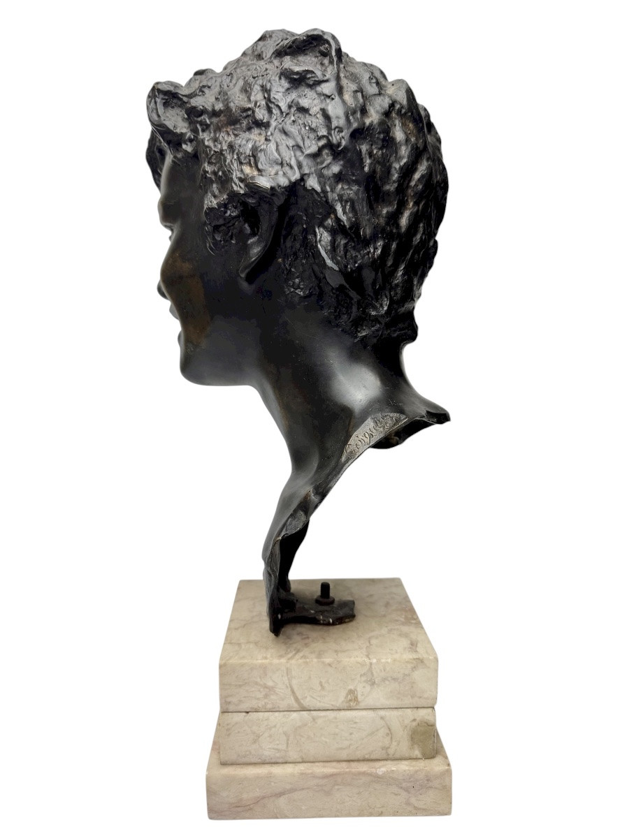 Vicenzo Cinque - Bronze Bust Of A Young Napolitan -photo-3