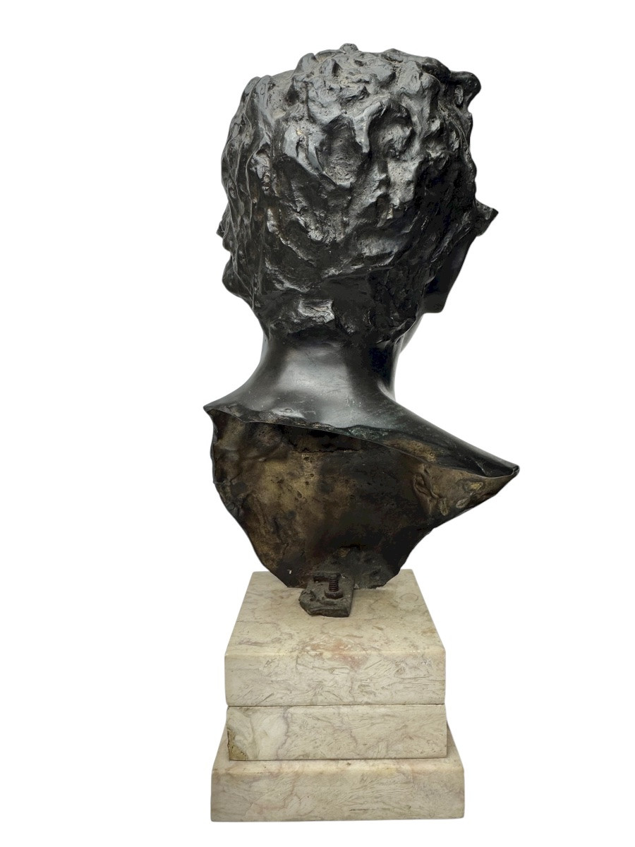 Vicenzo Cinque - Bronze Bust Of A Young Napolitan -photo-4