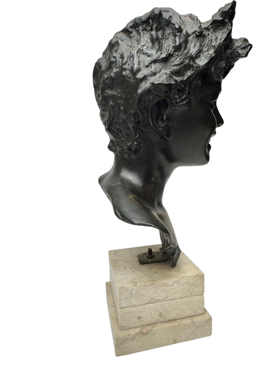 Vicenzo Cinque - Bronze Bust Of A Young Napolitan -photo-1