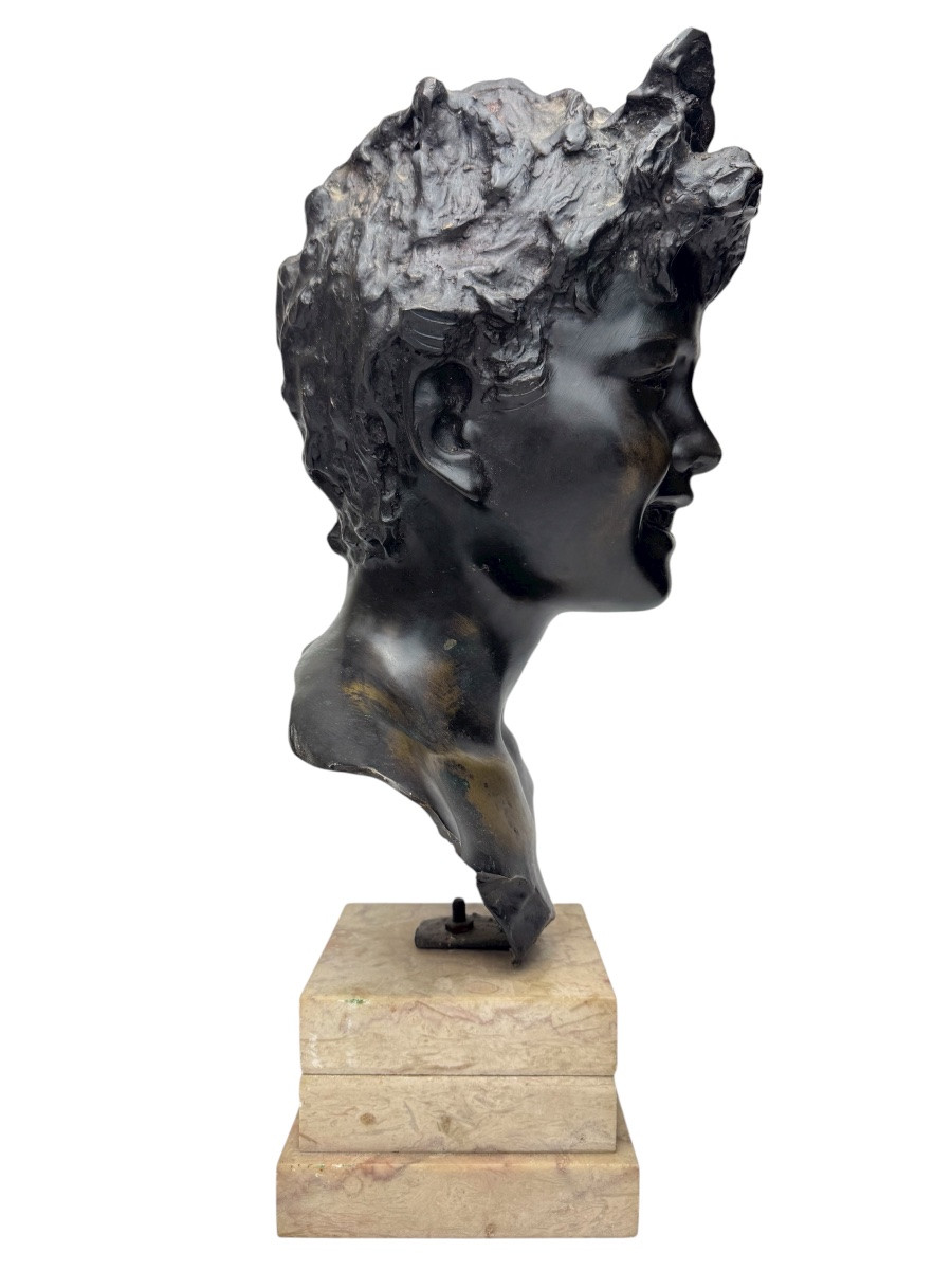 Vicenzo Cinque - Bronze Bust Of A Young Napolitan -photo-2