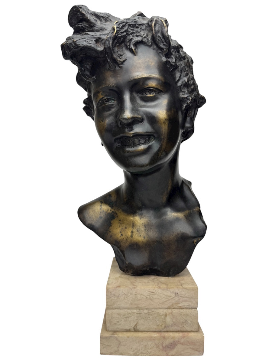 Vicenzo Cinque - Bronze Bust Of A Young Napolitan 
