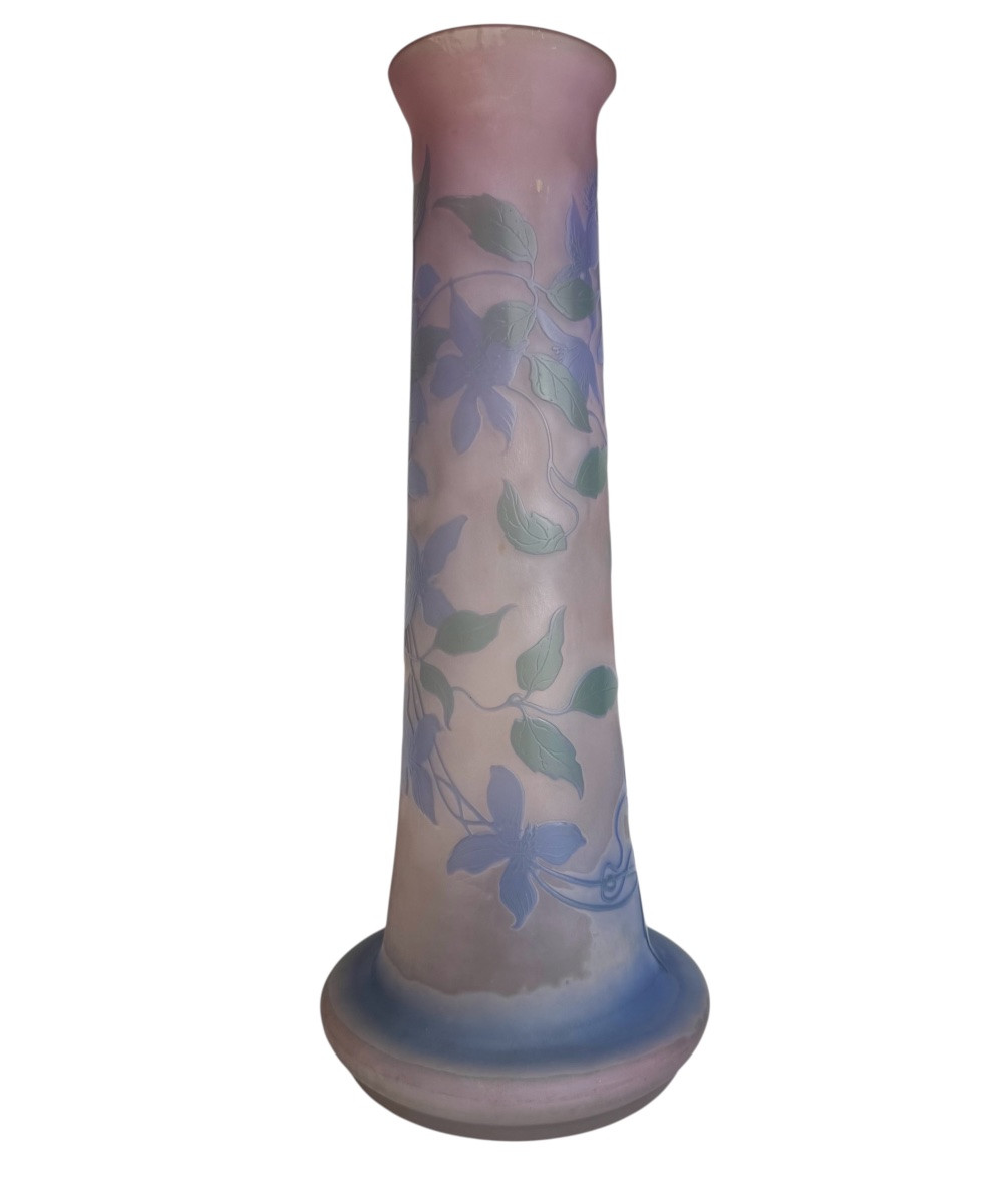 Gallé - Vase à décor de clematites -photo-2