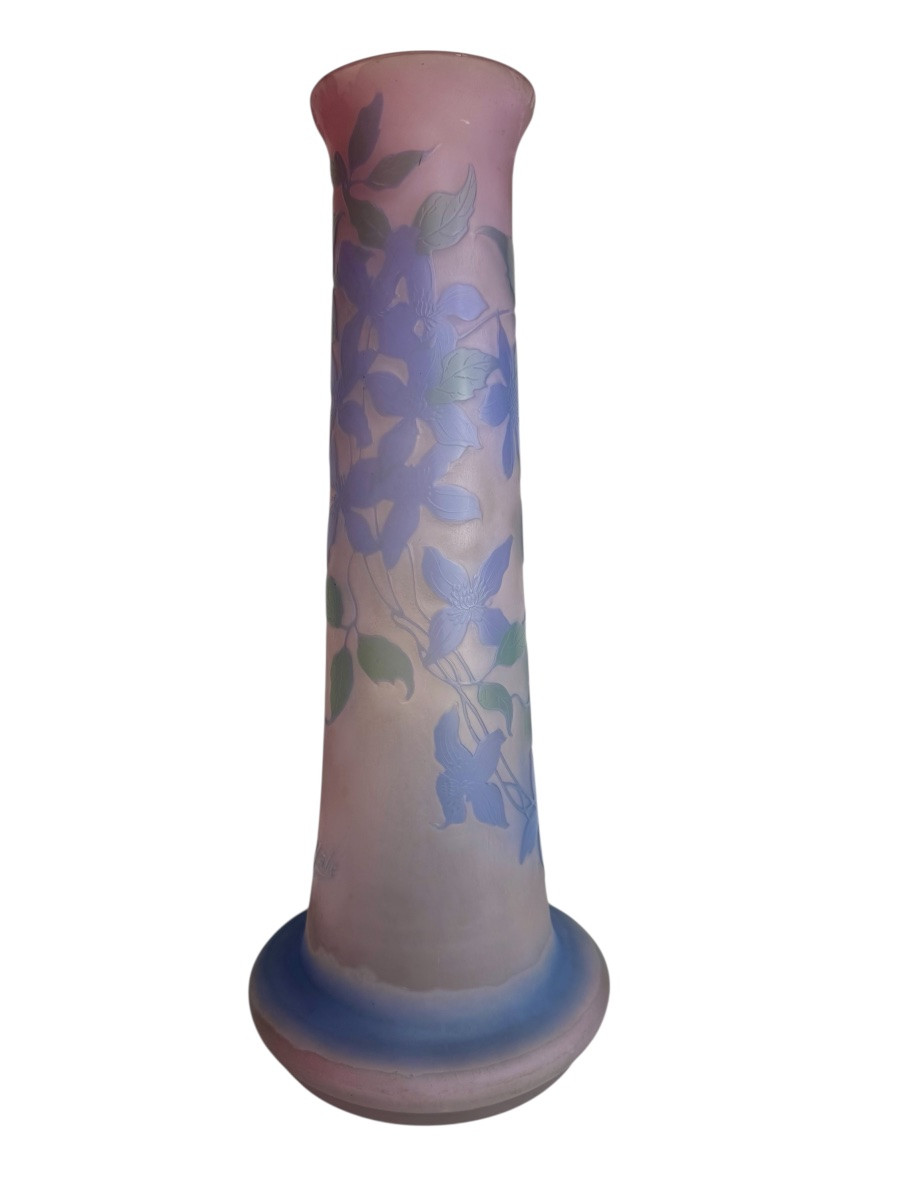 Gallé - Vase à décor de clematites -photo-3