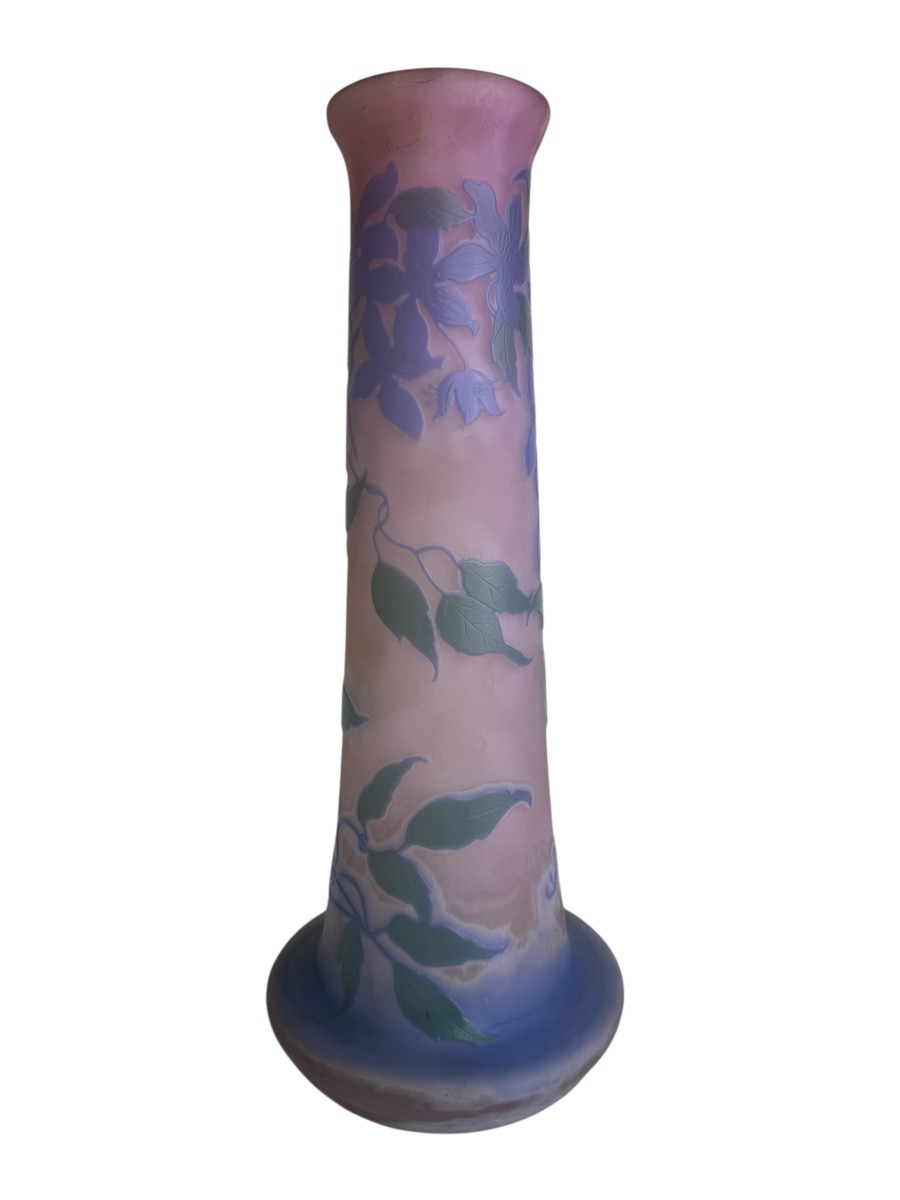 Gallé - Vase à décor de clematites -photo-1