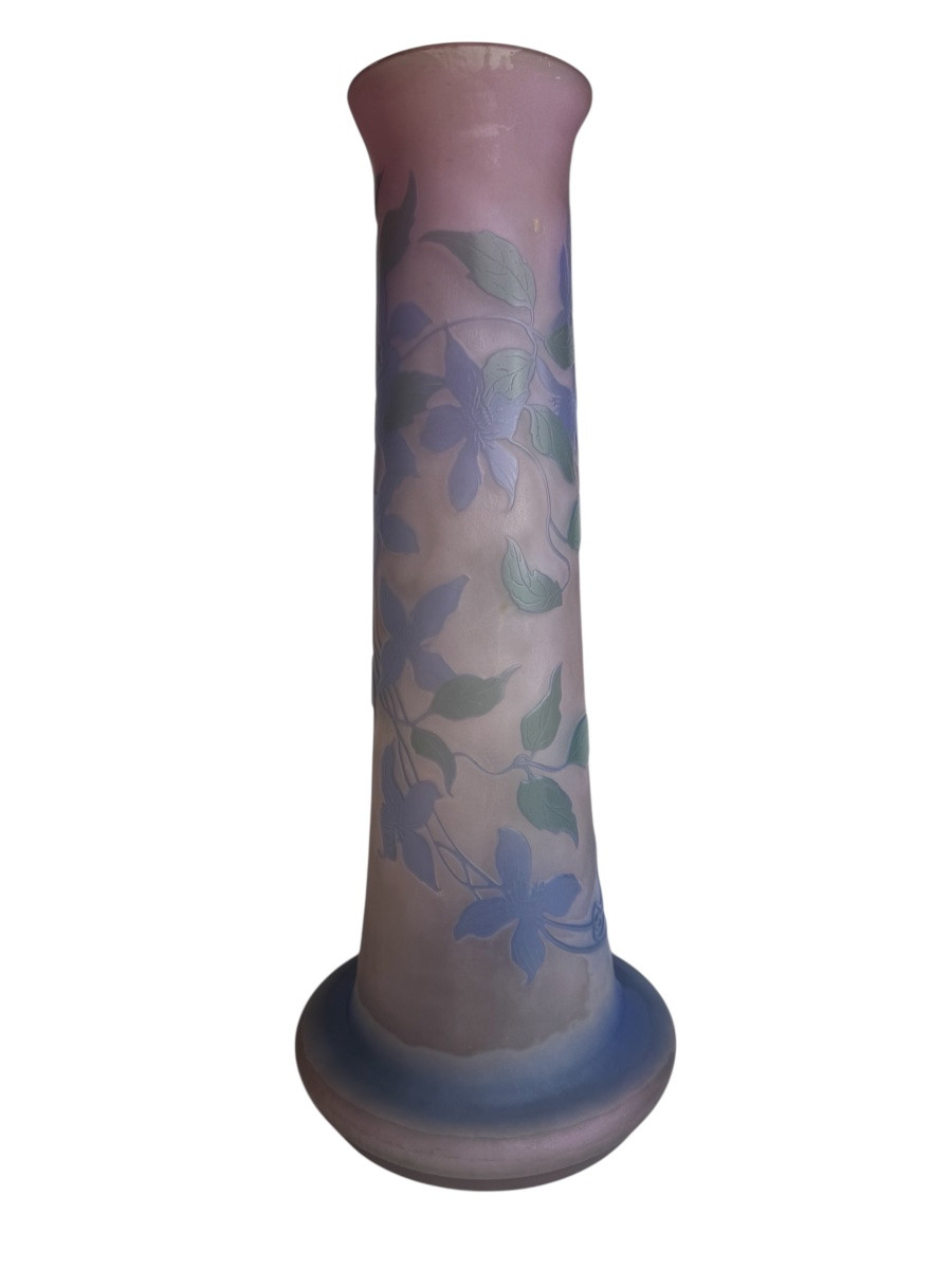 Gallé - Vase à décor de clematites -photo-3