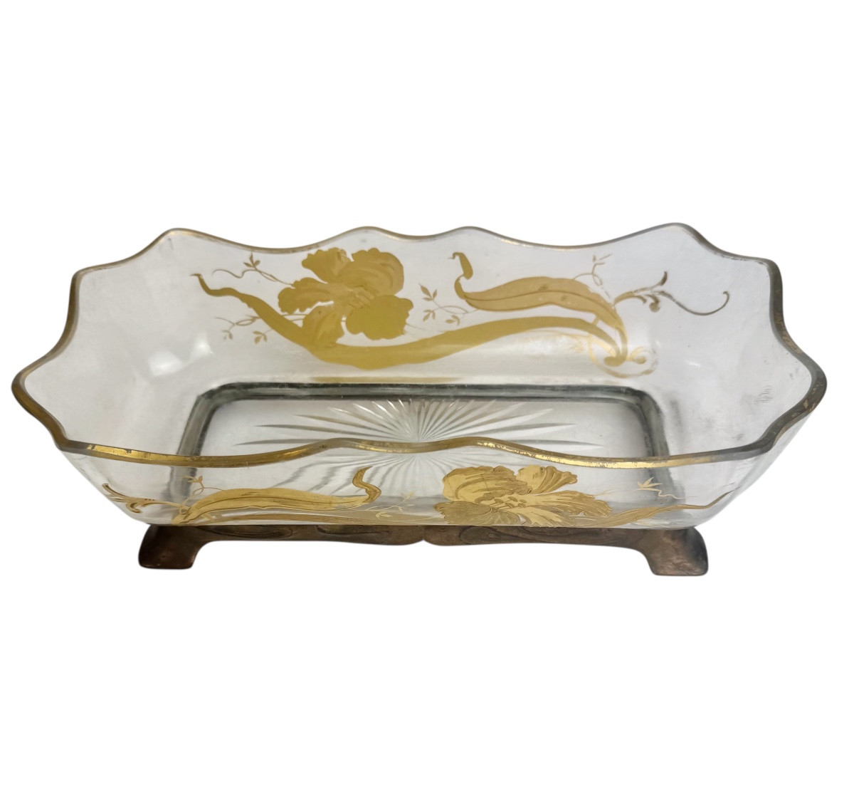 Baccarat - Crystal Planter With Iris Decoration -photo-2