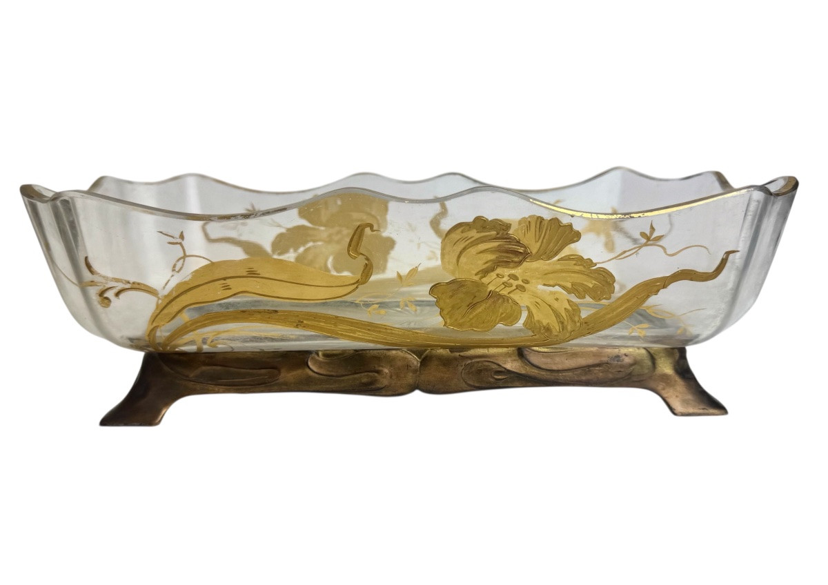 Baccarat - Crystal Planter With Iris Decoration -photo-2