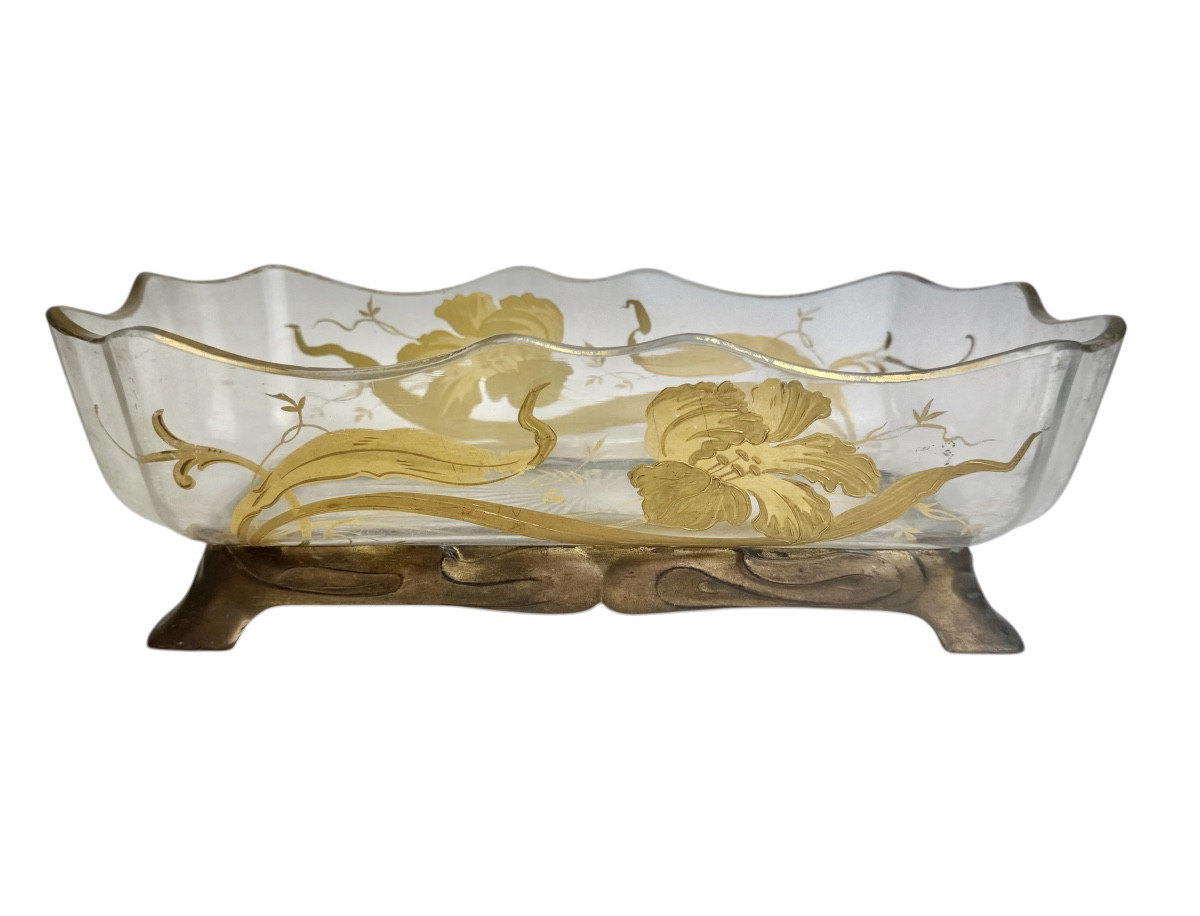 Baccarat - Crystal Planter With Iris Decoration 