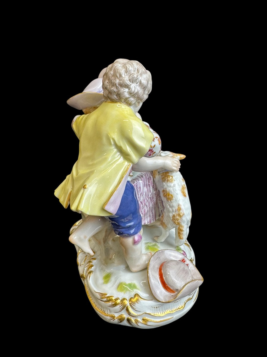 Meissen - Porcelain Group Of Shepherds-photo-4