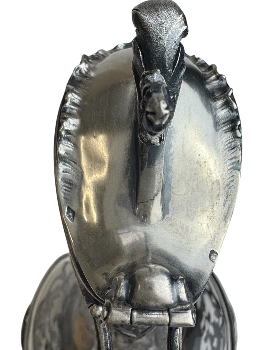 Aiguière en cristal, monture en argent - Orfèvre Alphonse Debain, poiçon Minerve. -photo-5