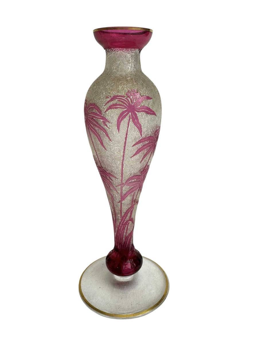 Cristallerie de Saint Louis-  Vase à décor floral -photo-2