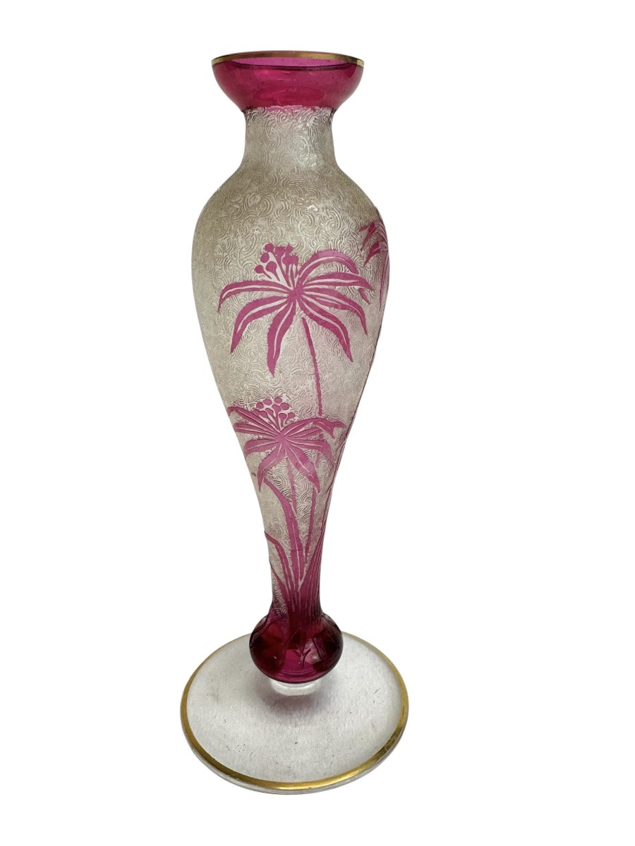 Cristallerie de Saint Louis-  Vase à décor floral -photo-3