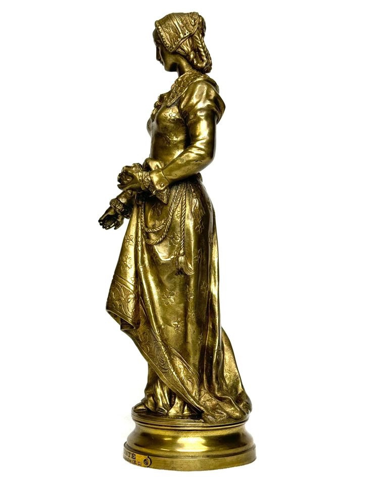 A. Gaudez sculpture en bronze La Bonté-photo-2