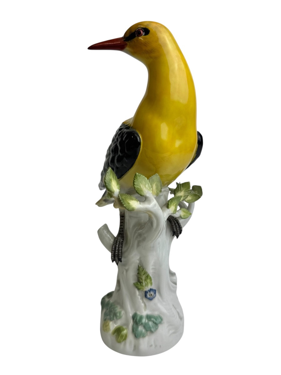 Meissen - Figure en porcelaine « Loriot doré sur un tronc »-photo-2