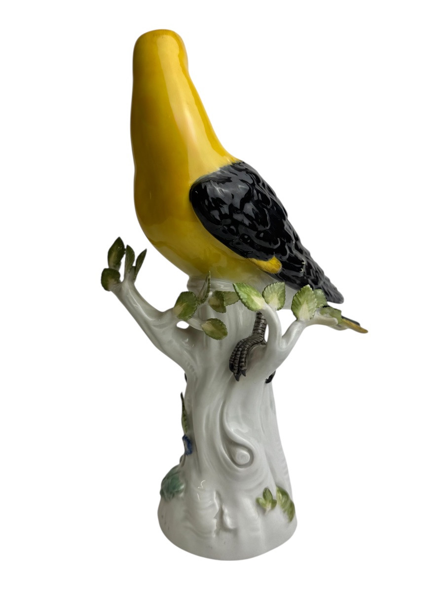 Meissen - Figure en porcelaine « Loriot doré sur un tronc »-photo-3
